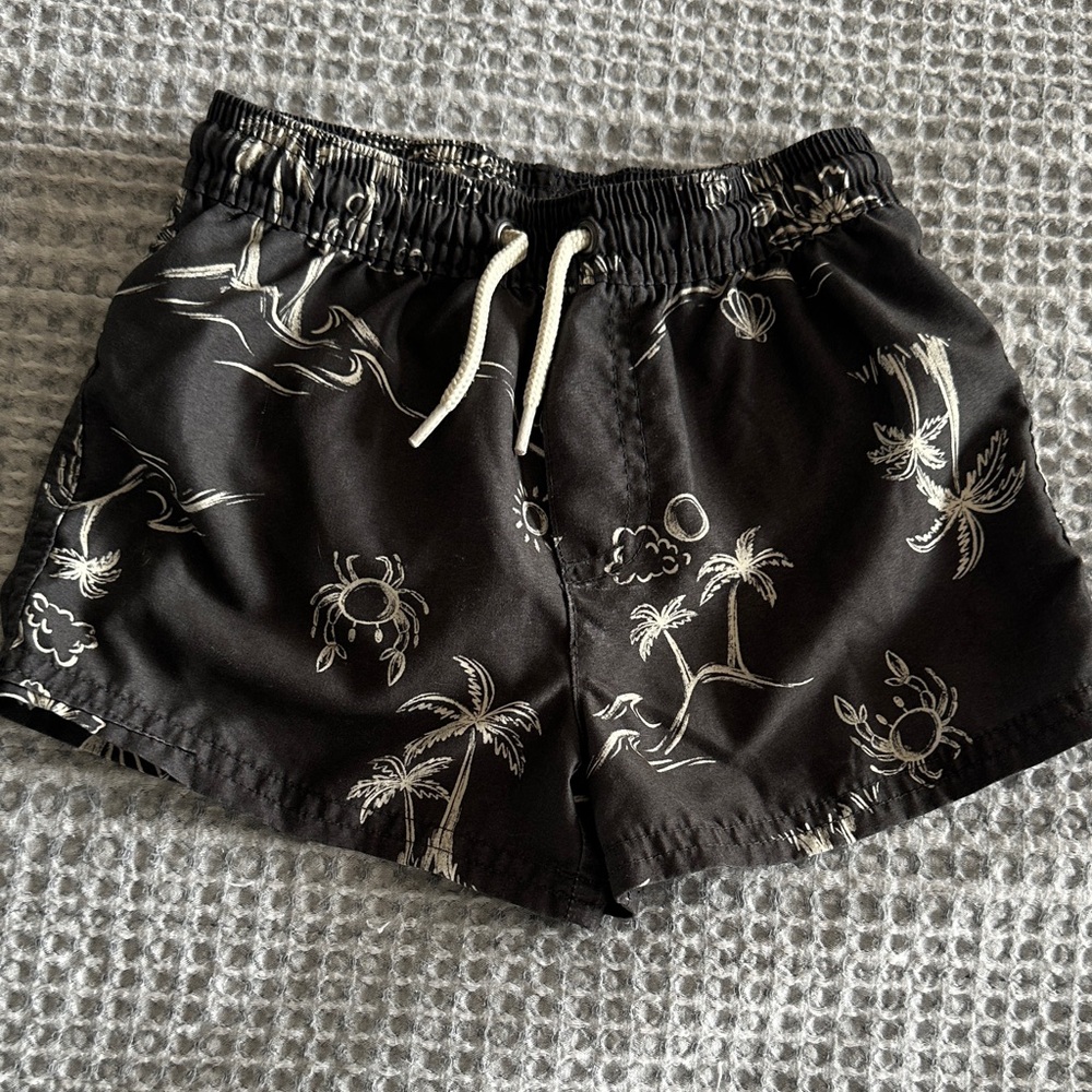 Carter's Black and White Tropical Swim Trunks